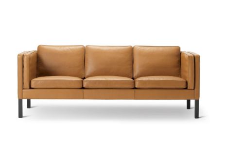 Fredericia Furniture 2335 Mogensen 2,5 Pers. Sofa L: 180 cm - Læder Max 91 Chestnut/Sortlakeret Eg