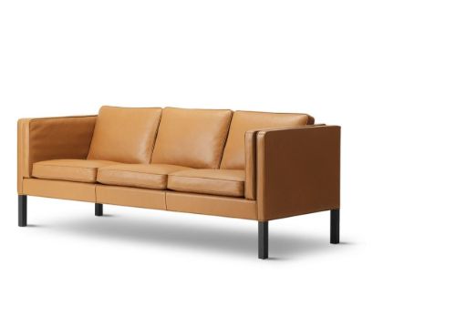 Fredericia Furniture 2335 Mogensen 2,5 Pers. Sofa L: 180 cm - Leder Max 91 Kastanie/Schwarz lackierte Eiche