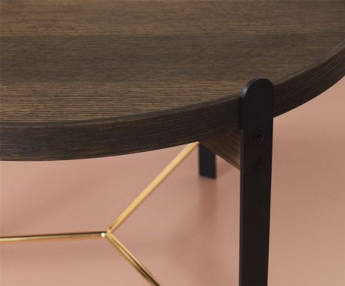 Warm Nordic Compose Tisch Ø: 50 cm – Räuchereiche/Messing/Schwarz