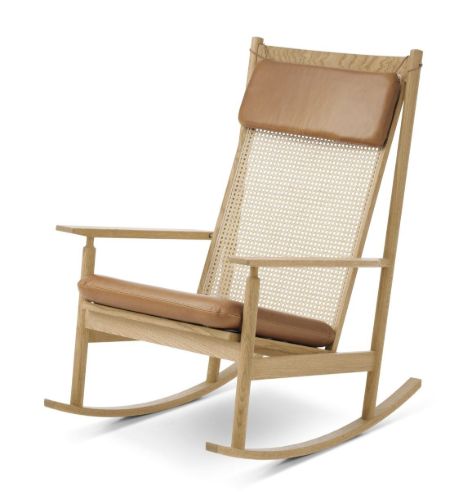 Warm Nordic Swing Rocking Chair H: 103 cm - Oak/Camel