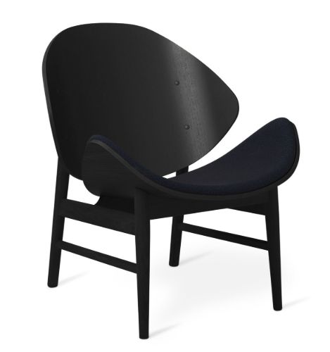 Warm Nordic The Orange Lounge Chair SH: 38 cm - Black/Midnight Blue