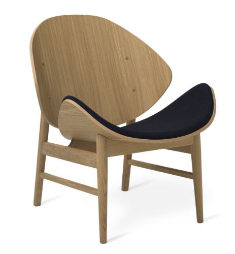Warm Nordic The Orange Lounge Chair SH: 38 cm - Oak/Midnight Blue