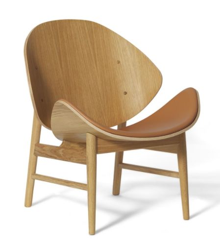 Warm Nordic The Orange Lounge Chair SH: 38 cm - Oak/Cognac