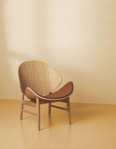 Warm Nordic The Orange Lounge Chair SH: 38 cm – Eiche/Cognac