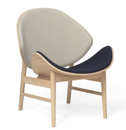 Warm Nordic The Orange Lounge Chair SH: 38 cm - Oak/Grey/Blue