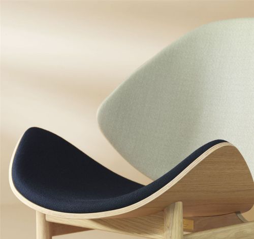 Warm Nordic The Orange Lounge Chair SH: 38 cm - Eiche/Grau/Blau