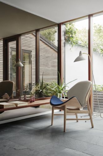 Warm Nordic The Orange Lounge Chair SH: 38 cm – Eiche/Helles Cyan