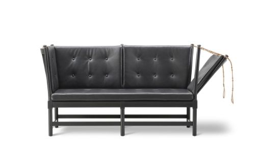 Fredericia Furniture 1789 2 Pers. Tremmesofa Højre L: 160 cm - Sort Omni Læder/Sort Lakeret