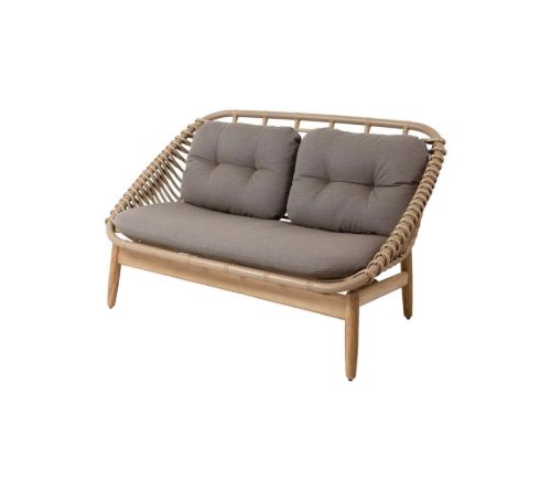 Cane-line Outdoor Strington 2 Pers. Sofa inkl. AirTouch Hyndesæt L: 135 cm - Natural/Teak m. Weave