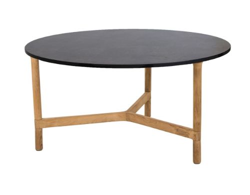 Cane-line Outdoor Twist Sofabord Stor Ø: 90 cm - Dark Grey/Teak