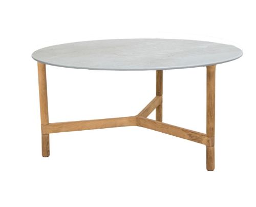 Cane-line Outdoor Twist Sofabord Stor Ø: 90 cm - Fossil Grey/Teak