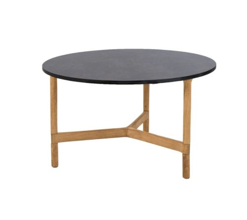 Cane-line Outdoor Twist Sofabord Medium Ø: 70 cm - Dark Grey/Teak