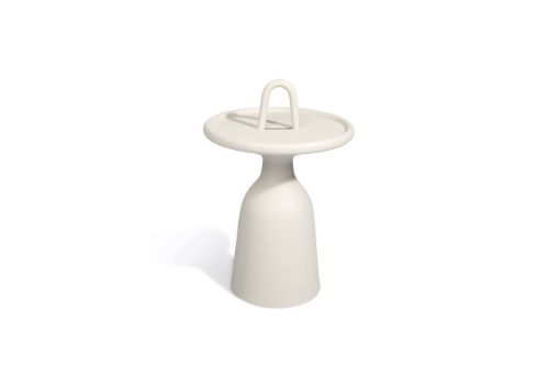 Mindo 104 Side Table w. Handle  Ø: 40 cm - Light Grey