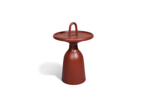 Mindo 104 Beistelltisch m. Griff-Ø: 40 cm – Terra. Rot
