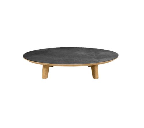 Cane-line Outdoor Aspect Sofabord Ø: 144 cm - Fossil Black Keramik/Teak