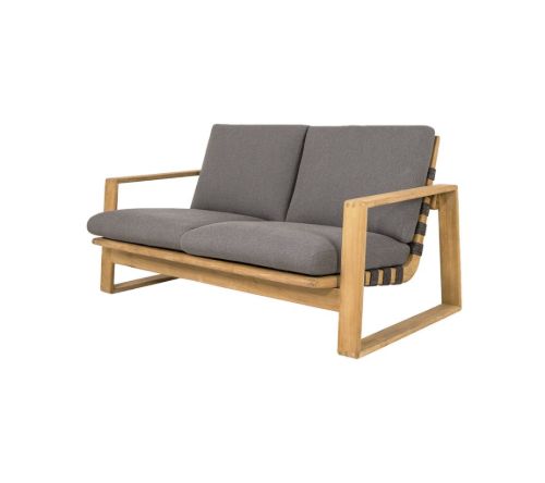 Cane-line Outdoor Endless Soft 2 Pers. Sofa inkl. Hyndesæt L: 162 cm - Soft Rope Dark Grey/Teak