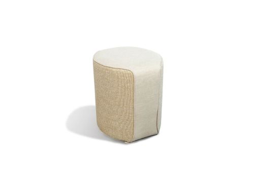 Mindo 108 Pouf Klein 48x42x48 cm - Weiß Beige