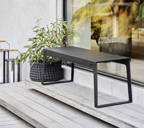 Cane-line Outdoor Copenhagen Bench L: 121 cm – Lavagrau/Aluminium