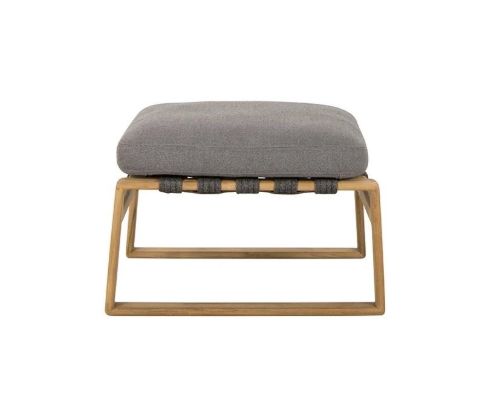 Cane-line Outdoor Endless Soft Fußhocker inkl. AirTouch Kissen H: 41 cm – Grau/Teak