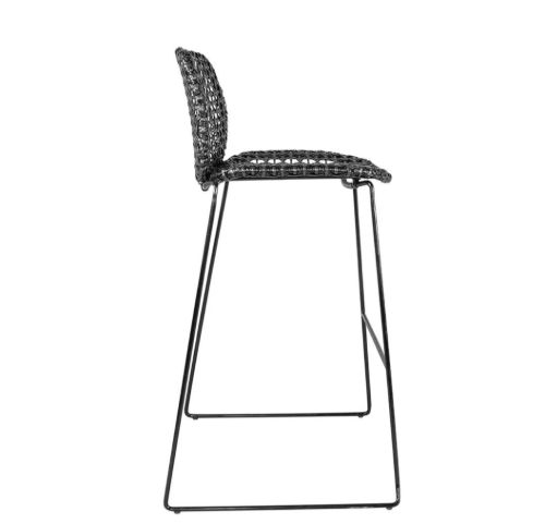 Cane-line Outdoor Vibe Stabelbar Barhocker SH: 74 cm – Graphit/Schwarzes Gewebe