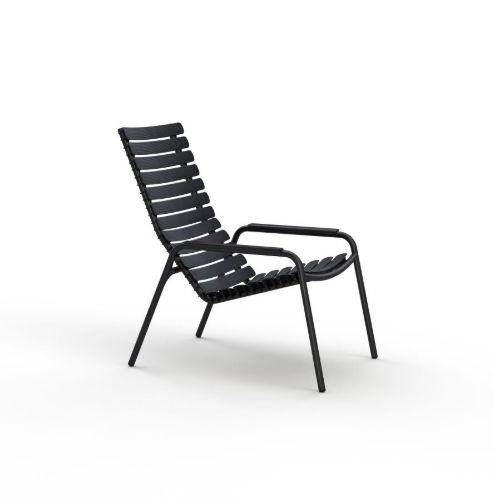 HOUE ReCLIPS Lounge Stol H: 59 cm - Sort / Aluminium