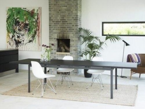 Rübner Esstisch/Arbeitstisch 240x100 cm - Schwarzes Linoleum/Graphit