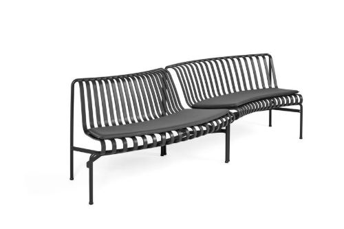 HAY Palissade Park Esszimmerbankkissen In-Out / 2er-Set L: 121,5/127 cm - Anthrazit