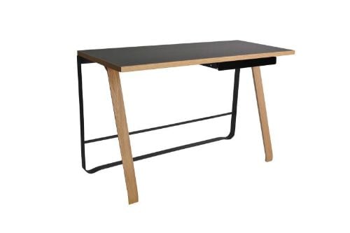 Bent Hansen Hemingway Skrivebord m. Opladerstation & Skuffe L: 120 cm - Matlakeret Eg/Black Linoleum