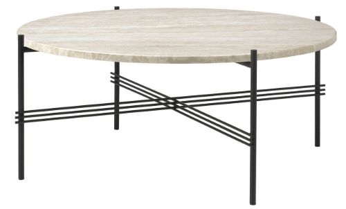 GUBI TS Outdoor Coffee Table Ø: 80 cm - White/Steel