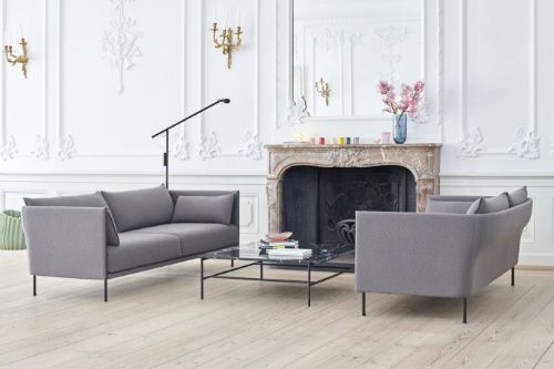 HAY Silhouette 2-Personen-Sofa Mono L: 171 cm – Coda 182 / Schwarz pulverbeschichteter Stahl