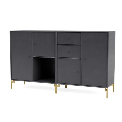 Montana Selection Couple Skænk med ben 139,2x69,6 cm - 36 Coal / Brass