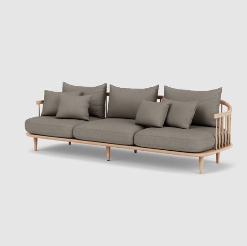 &Tradition Fly SC12 Sofa L: 240 cm - White Oiled Oak/Hot Madison 094