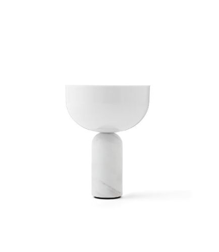 New Works Kizu Portable Table Lamp Ø: 18 cm - White Marble / White Acrylic
