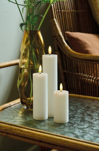 Sirius Smilla Wiederaufladbare Kerze Ø: 5 cm Set à 3 Stück. - Weiß
