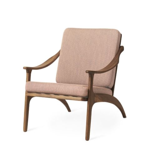 Warm Nordic Lean Back Lounge Chair SH: 41 cm - Teak/Pale Rose