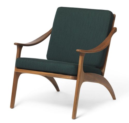 Warm Nordic Lean Back Lounge Chair SH: 41 cm - Teak/Forest Green