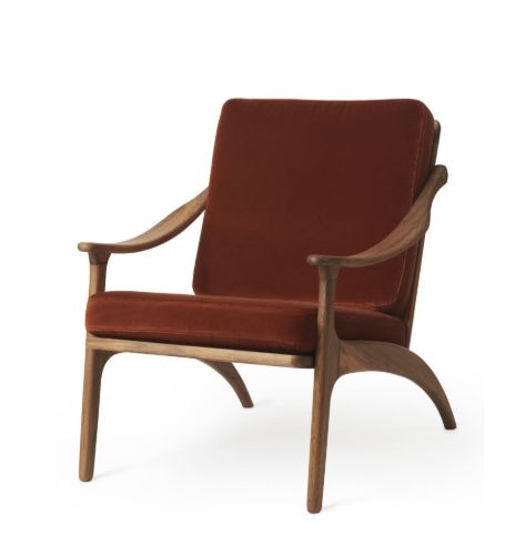 Warm Nordic Lean Back Lounge Chair SH: 41 cm - Teak/Brick Red