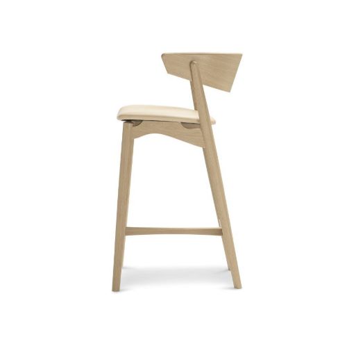 Sibast Furniture No 7 Barhocker SH: 65 cm – Soap Oak / Spectrum Honey Leder