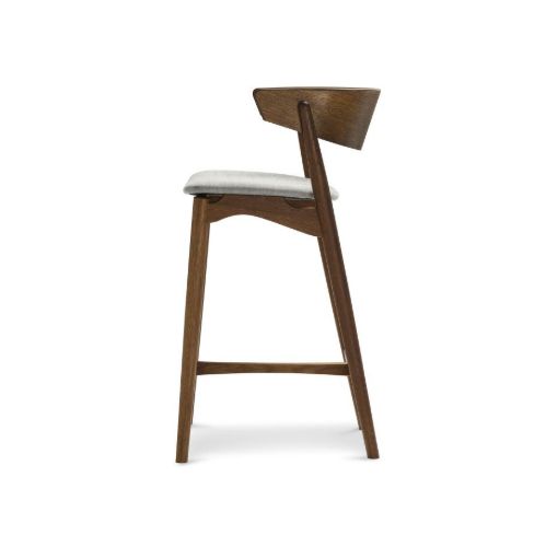 Sibast Furniture No 7 Barhocker SH: 65 cm – Räuchereiche / Remix 123 Hellgrau

