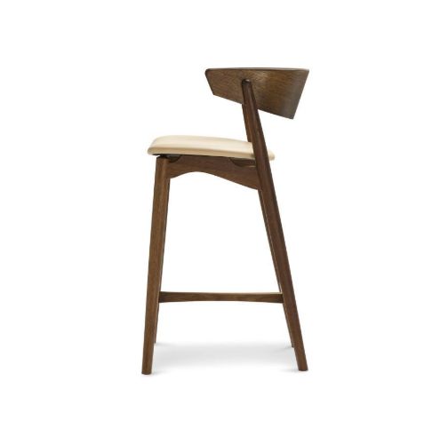 Sibast Furniture No 7 Barhocker SH: 65 cm – Räuchereiche / Spectrum Honey Leder