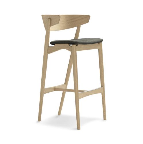 Sibast Furniture No 7 Bar Stool SH: 75 cm - Soap Oak / Remix 133 Dark Grey