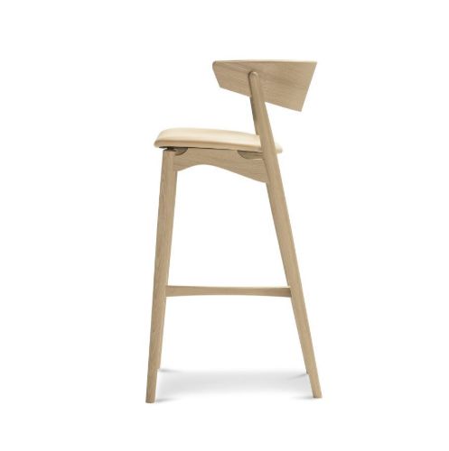 Sibast Furniture No 7 Barhocker SH: 75 cm – Weiße Öleiche / Spectrum Honey Leder