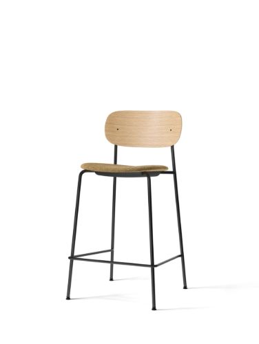 Audo Copenhagen Co Counter Chair Veneer Seat Upholstered SH: 68,5 cm -Natural Oak/Audo Copenhagen Bouclé 06