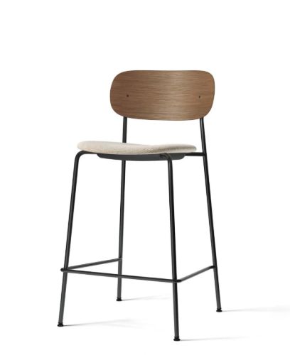 Audo Copenhagen Co Counter Chair Veneer Seat Upholstered SH: 68,5 cm - Dark Stained Oak/Moss 0004