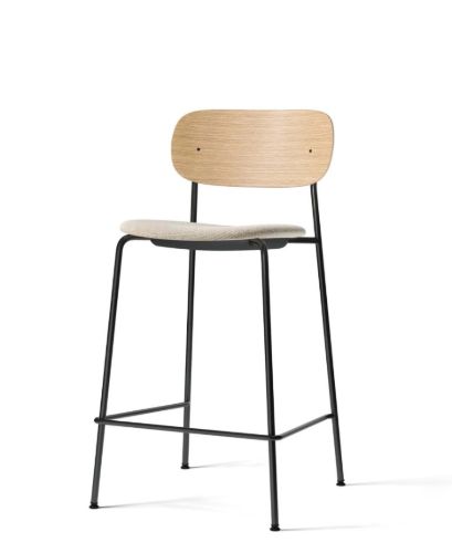 Audo Copenhagen Co Counter Chair Veneer Seat Upholstered SH: 68,5 cm - Natural Oak/Moss 0004