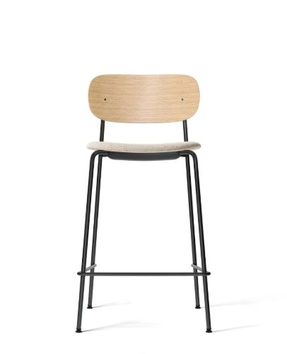 Audo Copenhagen Co Counter Chair Furniersitz gepolstert SH: 68,5 cm – Natureiche/Moos 0004