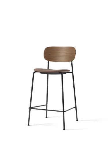Audo Copenhagen Co Counter Chair Veneer Seat Upholstered SH: 68,5 cm - Dark Stained Oak/Reflect 0344