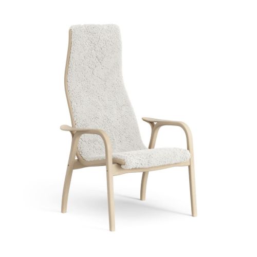 Swedese Lamini Børnestol SH: 32 cm - Lakeret Bøg/Fåreskind Hvid