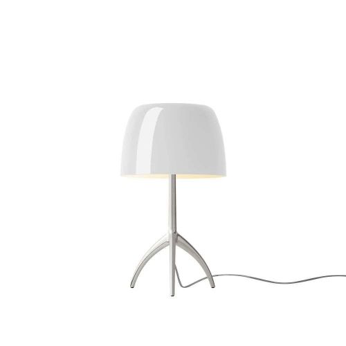Foscarini Lumiere Piccola Bordlampe H: 34,5 cm - Alluminio/Bianco