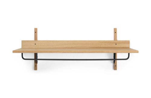 Ferm Living Sector Rack Shelf B: 87 cm - Oak/Black Brass